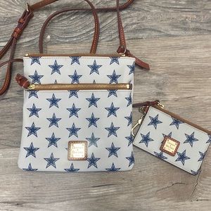 Dooney and Bourke Dallas cowboys crossbody and keychain wallet